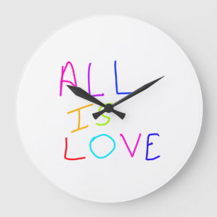 Alles ist Liebe Regenbogen farbenfroher Stolz LGBT Große Wanduhr