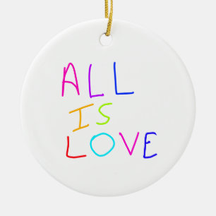 Alles ist Liebe Regenbogen farbenfroher Stolz LGBT Keramik Ornament