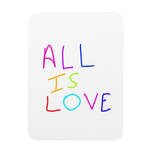 Alles ist Liebe Regenbogen farbenfroher Stolz LGBT Magnet (Vertikal)