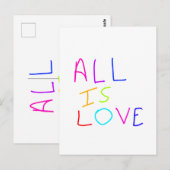 Alles ist Liebe Regenbogen farbenfroher Stolz LGBT Postkarte (Vorne/Hinten)
