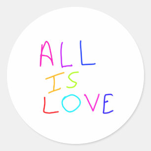 Alles ist Liebe Regenbogen farbenfroher Stolz LGBT Runder Aufkleber