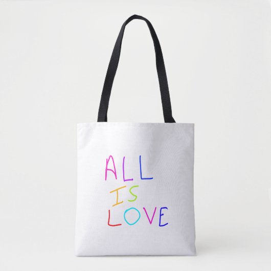 Alles ist Liebe Regenbogen farbenfroher Stolz LGBT Tasche (Vorderseite)