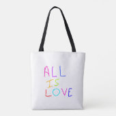 Alles ist Liebe Regenbogen farbenfroher Stolz LGBT Tasche (Rückseite)