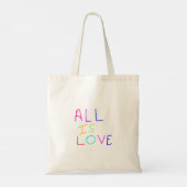 Alles ist Liebe Regenbogen farbenfroher Stolz LGBT Tragetasche (Rückseite)
