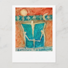 Alles ist miteinander verbunden und besteht zusamm postkarte