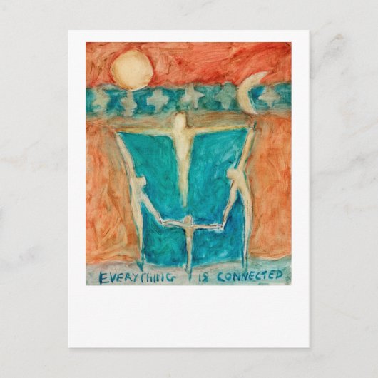 Alles ist miteinander verbunden und besteht zusamm postkarte (Vorderseite)