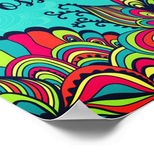 Alles ist möglich farbenfrohe Inspiration Zitat Poster (Ecke)