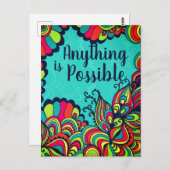 Alles ist möglich farbenfrohe Inspiration Zitat Postkarte (Vorne/Hinten)