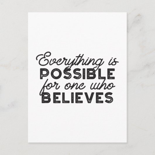 Alles ist möglich für einen, der glaubt postkarte (Vorderseite)
