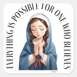 Alles ist möglich für einen, der glaubt quadratischer aufkleber