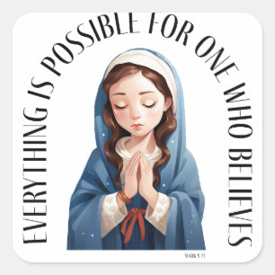 Alles ist möglich für einen, der glaubt quadratischer aufkleber