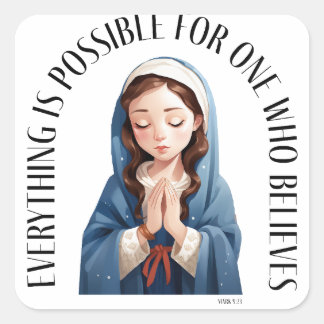 Alles ist möglich für einen, der glaubt quadratischer aufkleber