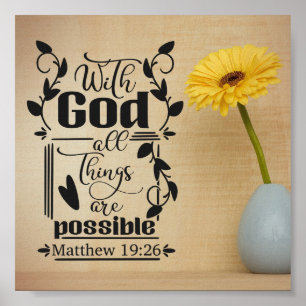 Alles ist möglich Matthew 19:26 Poster