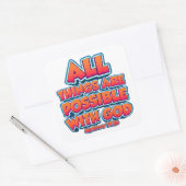 Alles ist möglich mit dem Gott Kind erwachsenen Gl Quadratischer Aufkleber (Umschlag)