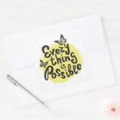 Alles ist möglich quadratischer aufkleber (Umschlag)