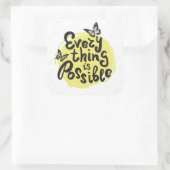 Alles ist möglich quadratischer aufkleber (Tasche)