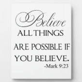 Alles ist möglich, wenn Sie glauben Fotoplatte (Vorderseite)