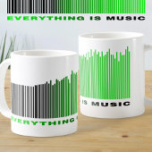 Alles ist Music Text Green Barcode Song Player Kaffeetasse