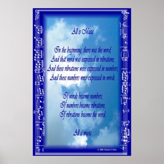 Alles ist Musik (Gedicht) Poster (Vorne)