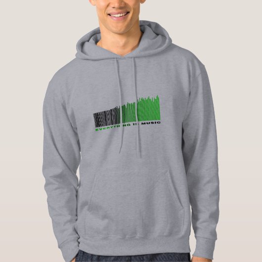 Alles ist Musik Green Text Barcode Equalizer Hoodie (Vorderseite)