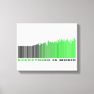 Alles ist Musik Grün Text Barcode Song Player Leinwanddruck