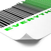 Alles ist Musik Zitat Green Barcode Equalizer Poster (Ecke)