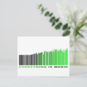 Alles ist Musik Zitat Green Barcode Equalizer Postkarte (Stehend Vorderseite)