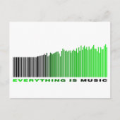 Alles ist Musik Zitat Green Barcode Equalizer Postkarte (Vorderseite)