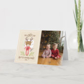 Alles ist nicht ruhig Niedlich Rentier Foto gefloc Karte (Vorderseite)