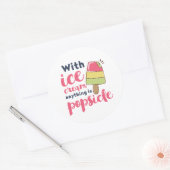 Alles ist Popsicle Funny Ice Cream Lover Puns Runder Aufkleber (Umschlag)