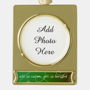 Alles ist ruhig, alles ist hell Banner-Ornament gold
