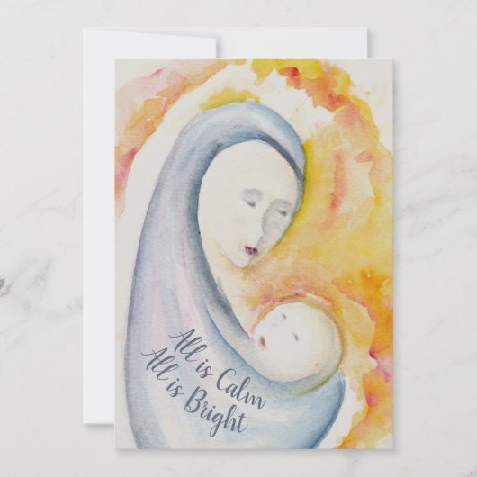 Alles ist ruhig, alles ist hell, Madonna und Kind Feiertagskarte (Vorderseite)
