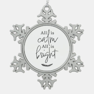 Alles ist ruhig, alles ist hell schneeflocken Zinn-Ornament