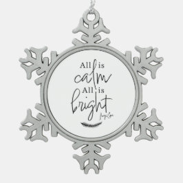 Alles ist ruhig, alles ist hell schneeflocken Zinn-Ornament