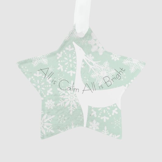 Alles ist ruhig, alles ist helle Hirsch-Akrylorsch Ornament (Rückseite)