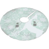 Alles ist ruhig, alles ist helles Hirschbaumrock Polyester Weihnachtsbaumdecke (Schrägansicht)