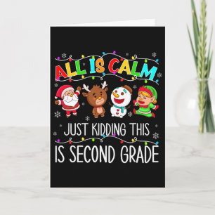 Alles ist ruhig lustiges Weihnachten 2. Klasse Wei Karte