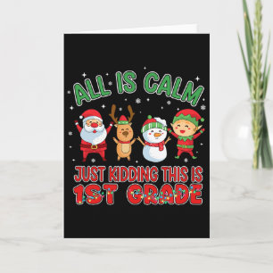 Alles ist ruhig lustiges Weihnachten Erste Klasse Karte