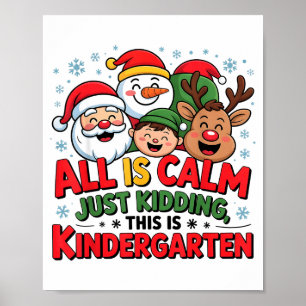 Alles ist ruhig Lustiges Weihnachten Kindergarten Poster