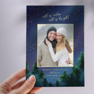 Alles ist ruhig - Starry Sky Foil Holiday Foto Car Folien Feiertagskarte