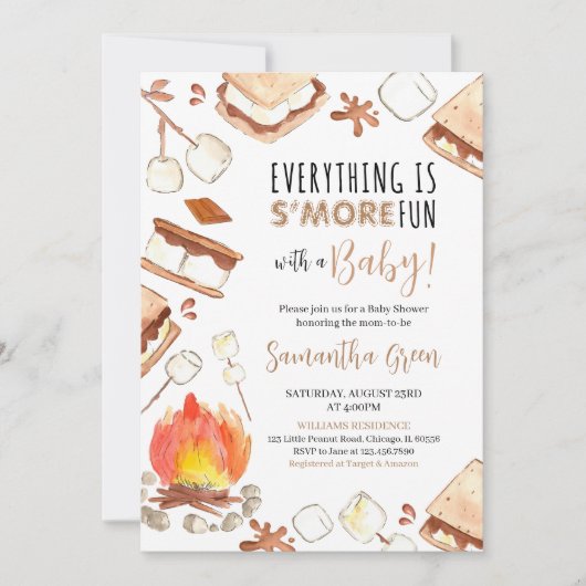 Alles ist S'more Fun Baby Dusche Einladung (Vorderseite)