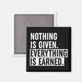 Alles ist verdient magnet (Vorderseite/Rückseite)