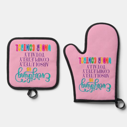 Alles ist völlig in Kontrolle Ofenhandschuh & Topflappen-Set (Vorderseite)