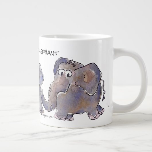 Alles ist Wellephant 3 Cartoon Elephants Jumbo-Tasse (Rechts)