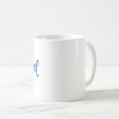 Alles klar, blaues Design Kaffeetasse (VorderseiteRechts)