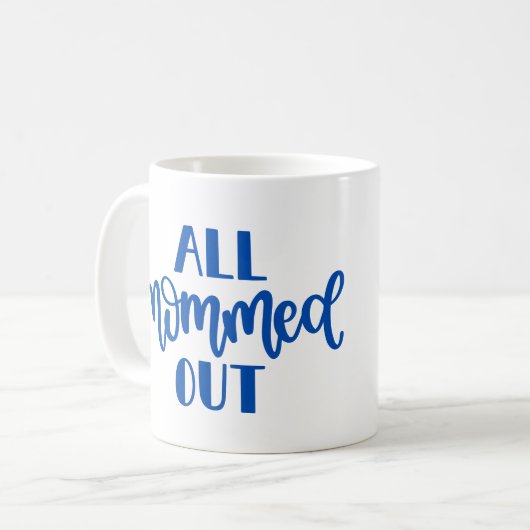 Alles klar, blaues Design Kaffeetasse (Vorderseite Links)