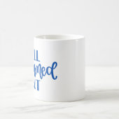 Alles klar, blaues Design Kaffeetasse (Mittel)