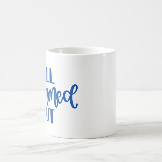 Alles klar, blaues Design Kaffeetasse (Mittel)