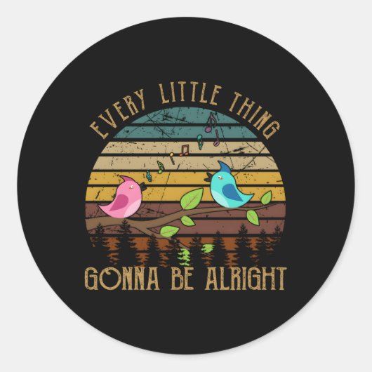 Alles Kleine ist, dass es gut geht, kleiner Vogel Runder Aufkleber (Vorderseite)