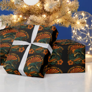 Alles kommt in Waves Retro Geschenkpapier